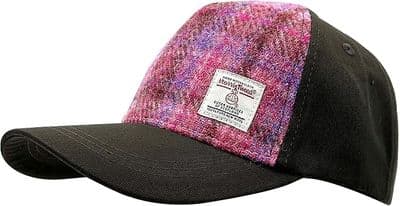 Harris Tweed Authentic Luxury Baseball Cap in Pink Tartan