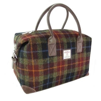 Harris Tweed Authentic Luxury Overnight Bag in Rust Check