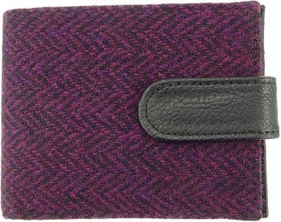 Harris Tweed Burgundy Herringbone Coin Wallet