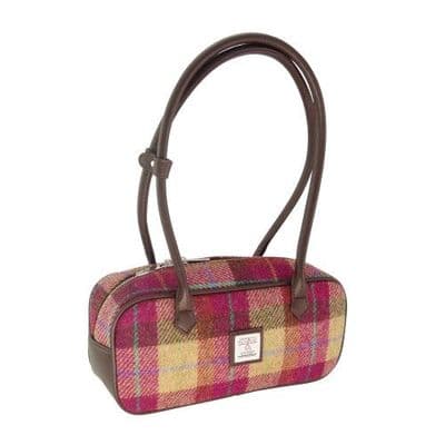 Harris Tweed Burgundy Sand Tartan Shoulder Bag