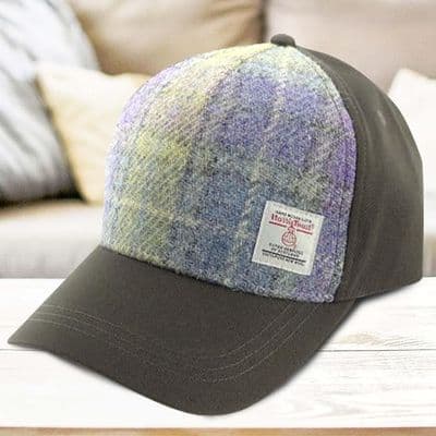 Harris Tweed Canvas Lilac-Lime Green Tartan Baseball Hat