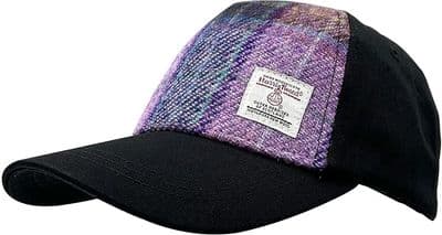 Harris Tweed Canvas Pink-Lilac Check Baseball Hat