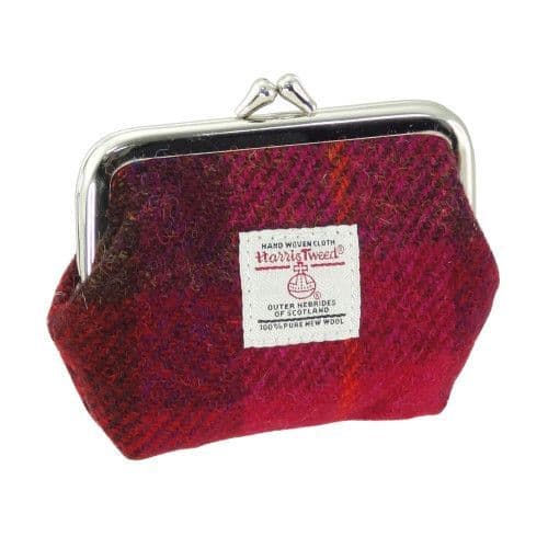 Small Clasp Purse - Purple Tartan Harris Tweed®
