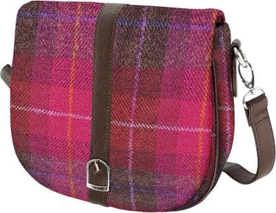 Harris Tweed Deep Pink Tartan Shoulder Bag