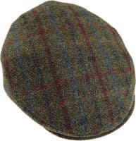 Harris Tweed Green Check Flat Cap