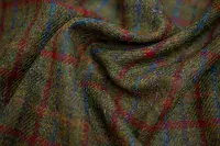 Harris Tweed Green Check Flat Cap