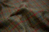 Harris Tweed Green Check Flat Cap