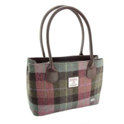 Harris Tweed Green/Purple Tartan Classic Handbag