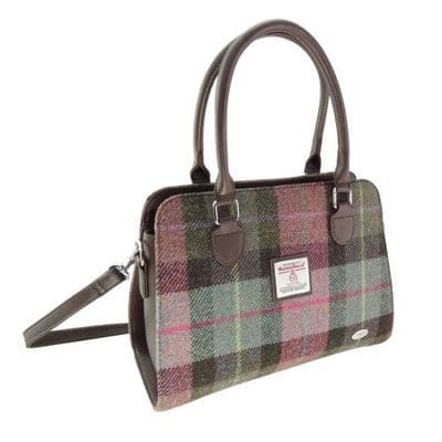 Harris Tweed Green/Purple Tartan Tote Bag