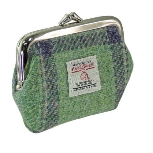 Large Clasp Purse With Black Watch Tartan Harris Tweed®