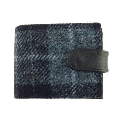 Harris Tweed Grey-Black Tartan Coin Wallet