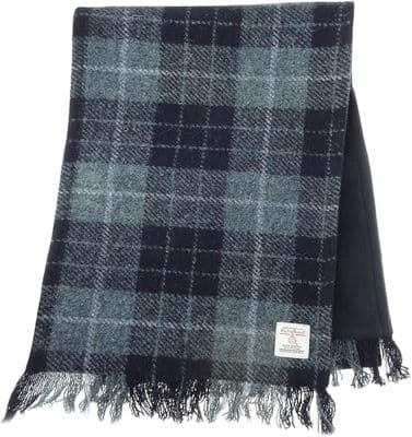 Harris Tweed Grey-Black Tartan Scarf