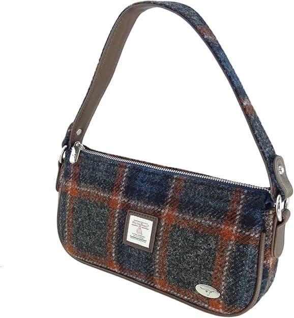 Blue Grey Baguette Initial Tweed Bag main image 0