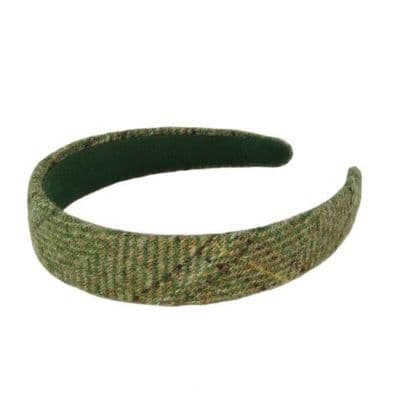 HARRIS TWEED HAIR BAND - FADED GREEN STEWART