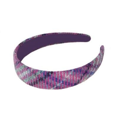 HARRIS TWEED HAIR BAND - PURPLE MINT CHECK