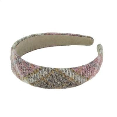 HARRIS TWEED HAIR BAND - SOFT PINK BUCHANAN