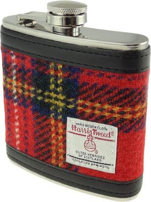 Harris Tweed Hip Flask Gift Boxed - Royal Stewart Tartan