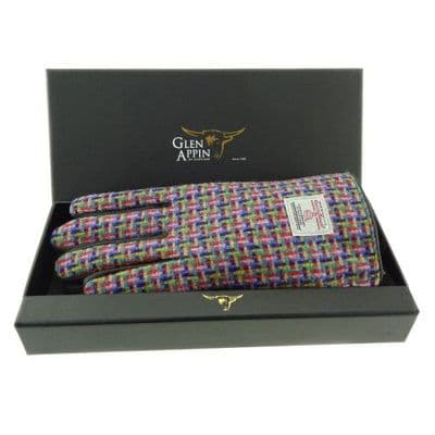Harris Tweed Jazzy Weave Leather Gloves