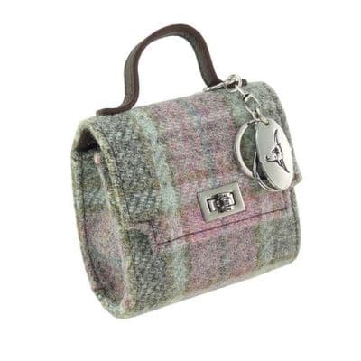 Harris Tweed Light Grey Check Wee Bag