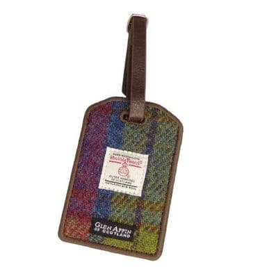 HARRIS TWEED LUGGAGE TAG - MULTI COLOUR TARTAN