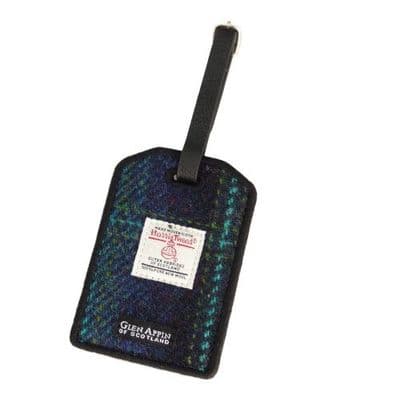 HARRIS TWEED LUGGAGE TAG - TURQUOISE OVERCHECK