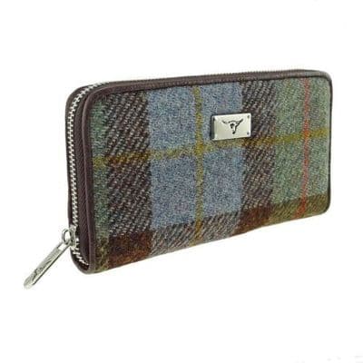 Harris Tweed MacLeod Tartan Long Zip Purse