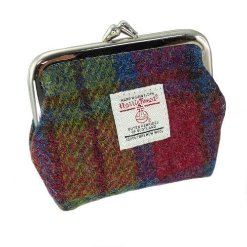 Small Clasp Purse - Chestnut Tartan Harris Tweed®