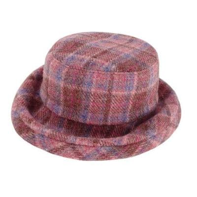 Harris Tweed Pink Check Bucket Hat