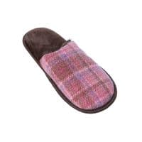 Harris Tweed Pink Check Slippers