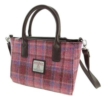 Harris Tweed Pink Check Tote Handbag