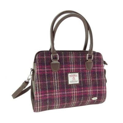 Harris Tweed Purple Check Tote Bag