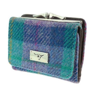 Harris Tweed Purple-Green Tartan Mini Wallet