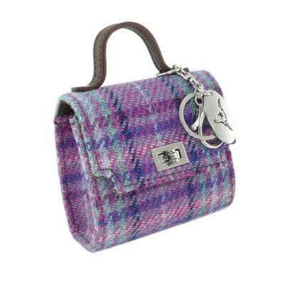 Harris Tweed Purple Mint Check Wee Bag