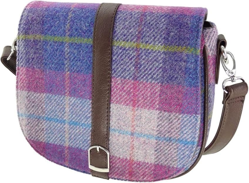 Purple Tartan Card Holder with Harris Tweed®
