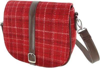 Harris Tweed Red Check Shoulder Bag