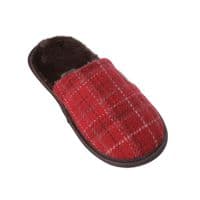 Harris Tweed Red Check Slippers