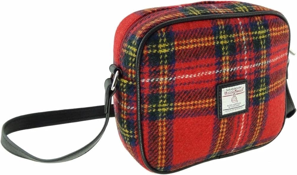 Stewart Muted Blue Tartan Shoulder Handbags
