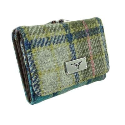 Harris Tweed Turquoise Tartan Mini Wallet