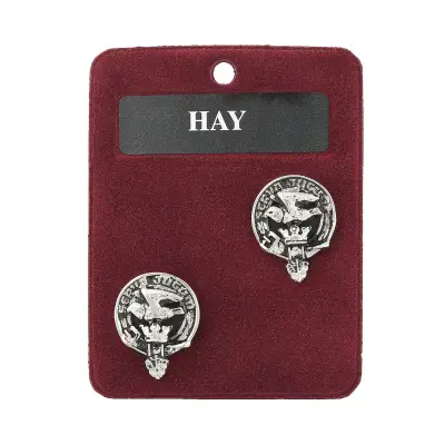 Hay Clan Crest Cufflinks - Traditional Shirt Accessory - Scottish Heritage - Made in Scotland