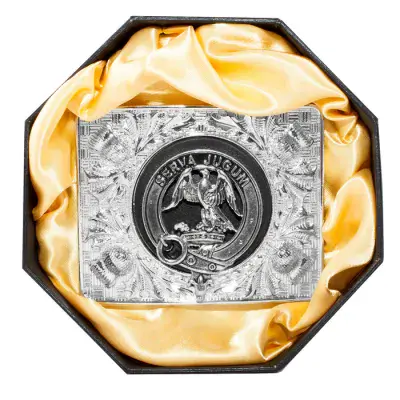 Hay Clan Crested Traditional Polished Pewter Scottish Belt Buckle New