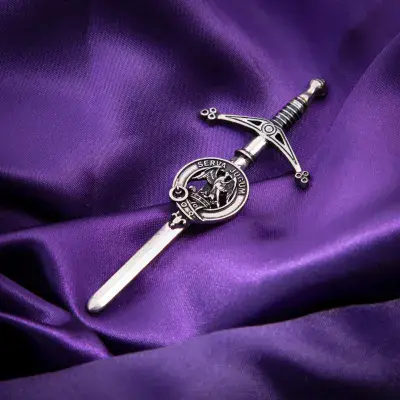 Hay Clan Kilt Pin - Traditional Scottish Surname Crest Sword Brooch