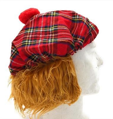 Heritage of Scotland - See You Jimmy Hat with Tartan and Ginger Hair Novelty Scottish Hat – One Size