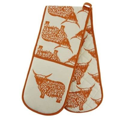 Highland Cow Repeat Double Scottish Oven Glove