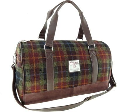 Holdall Bag | Premium Harris Tweed | Rust Check | Essential Travel Bag | Weekend Getaway