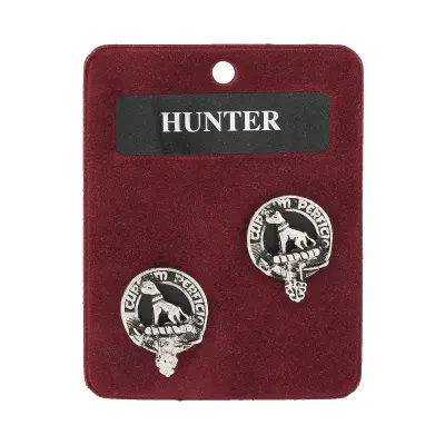Hunter Clan Crest Cufflinks - Traditional Shirt Accessory - Scottish Heritage - Made in Scotland