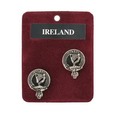 Ireland Crest Cufflinks - Traditional Shirt Accessory - Heritage - Made in Scotland