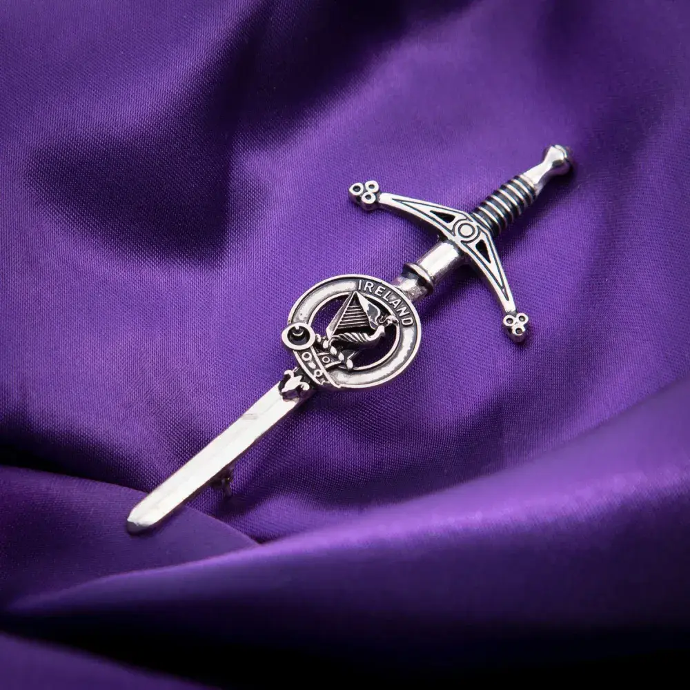 Sword Pin Spring Ireland Kilt Pin - Traditional Sword Brooch - Made in Scotland