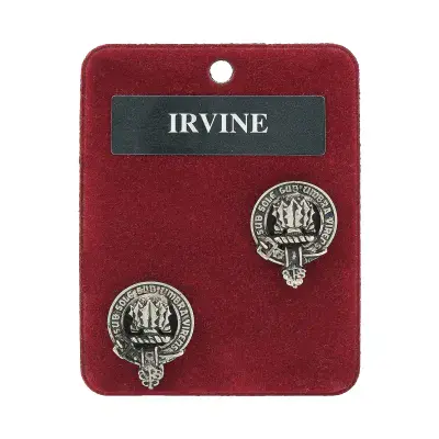 Irvine Clan Crest Cufflinks - Traditional Shirt Accessory - Scottish Heritage - Made in Scotland