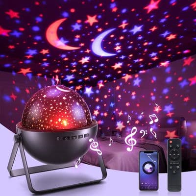 Kids Starry Sky Projector Night Light | 12 Light Mode 360° Rotate Dimmable Music