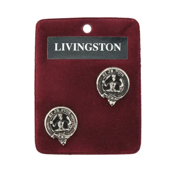 Livingston Clan Crest Cufflinks - Traditional Shirt Accessory - Scottish Heritage - Made in Scotland